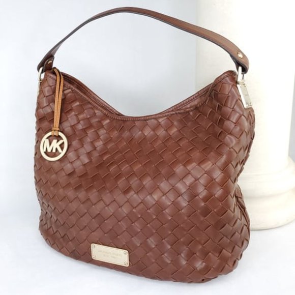 MICHAEL KORS Brown Woven Leather Top Handle Bag - Picture 8 of 10